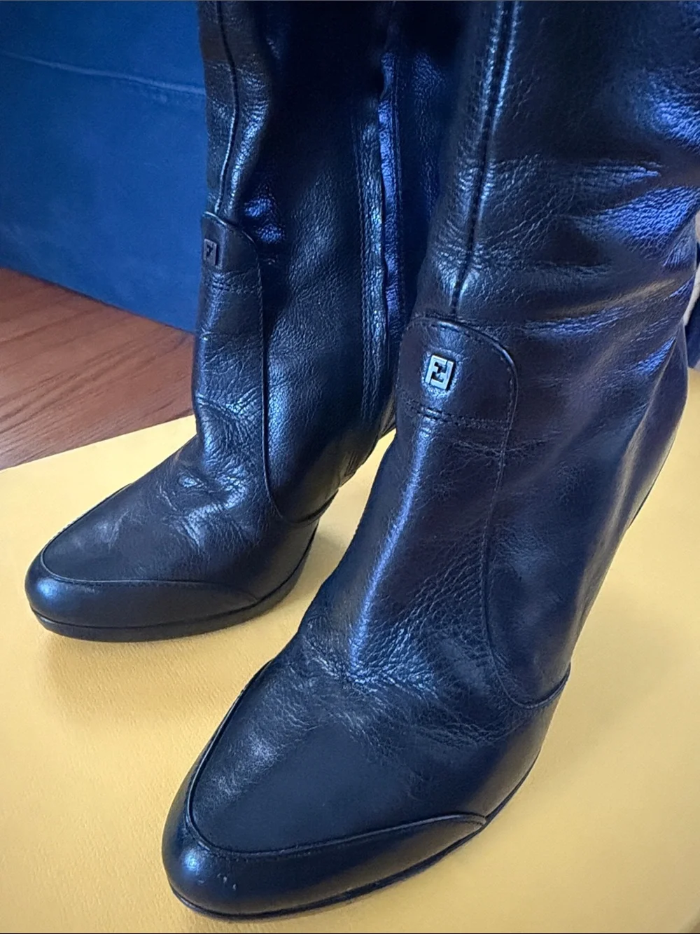 Fendi Black Leather Over-the-Knee Boots